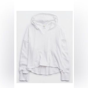 Offline by Aerie size medium white Waffle Hoodie NWT